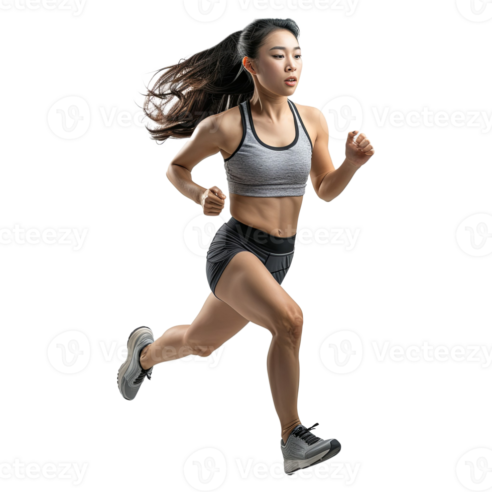 AI generated Mixed race Asian Caucasian female fitness model png