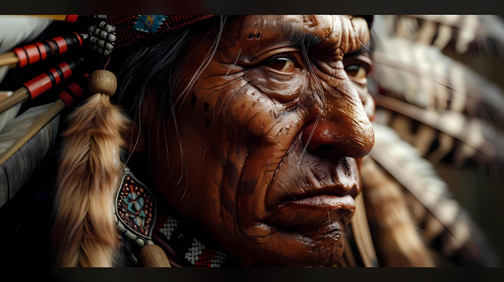 AI generated Native American refers to the indigenous tribes in America. photo