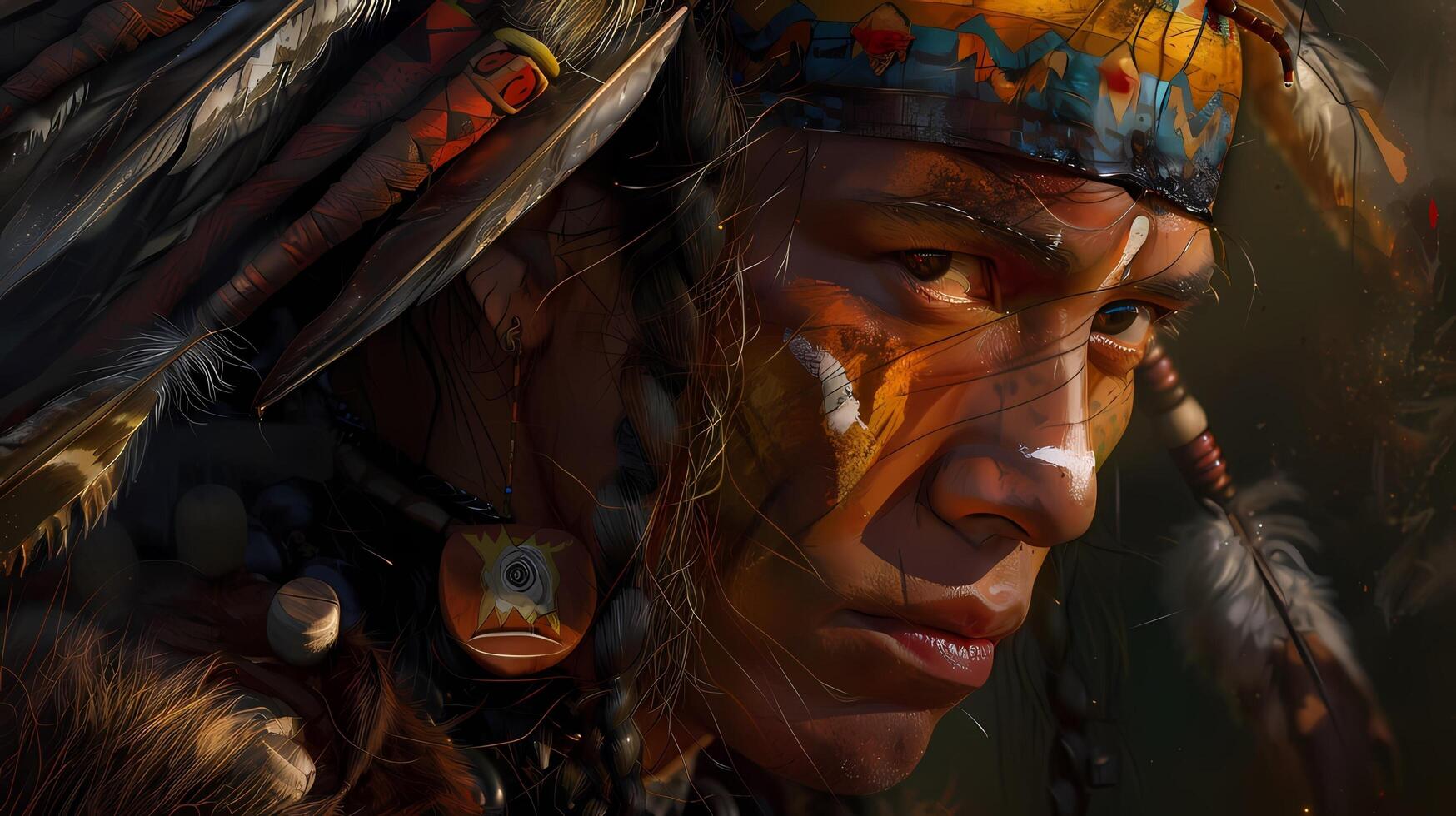 AI generated Native American refers to the indigenous tribes in America. photo