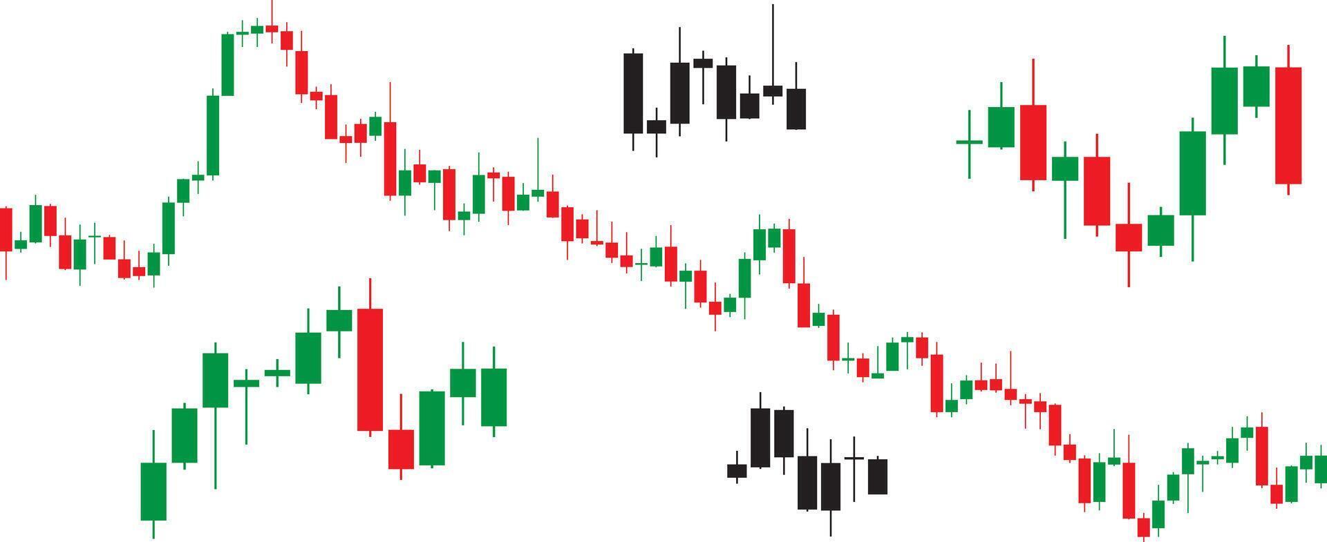 bearish forex market candlestick pattern with down trend vector
