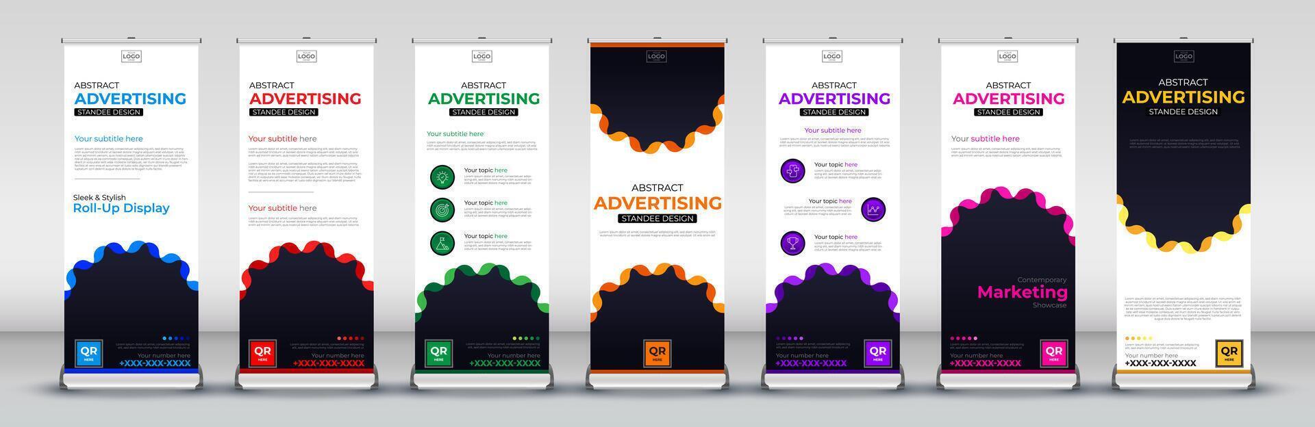 Business Roll up banner vertical template design for flyer, brochure, infographics. modern x banner and flag banner and advertising vector