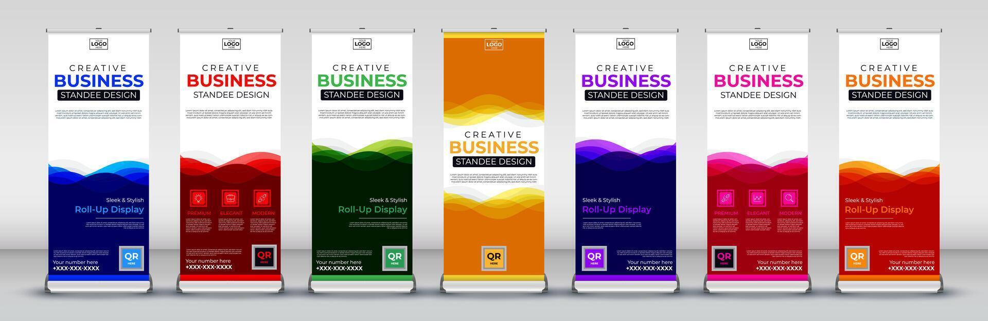 Business Roll up banner vertical template design for flyer, brochure, infographics. modern x banner and flag banner and advertising vector