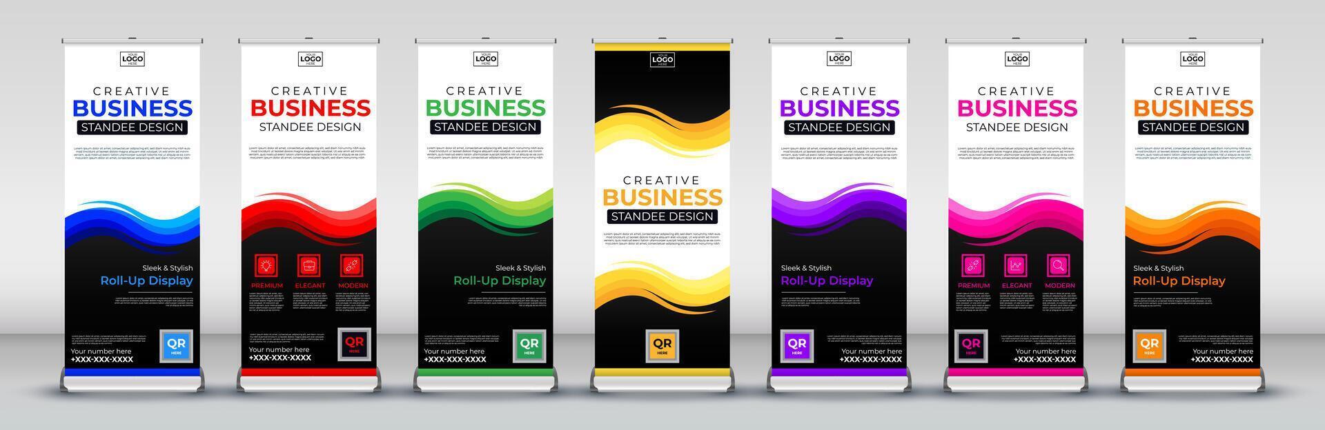 Business Roll up banner vertical template design for flyer, brochure, infographics. modern x banner and flag banner and advertising vector