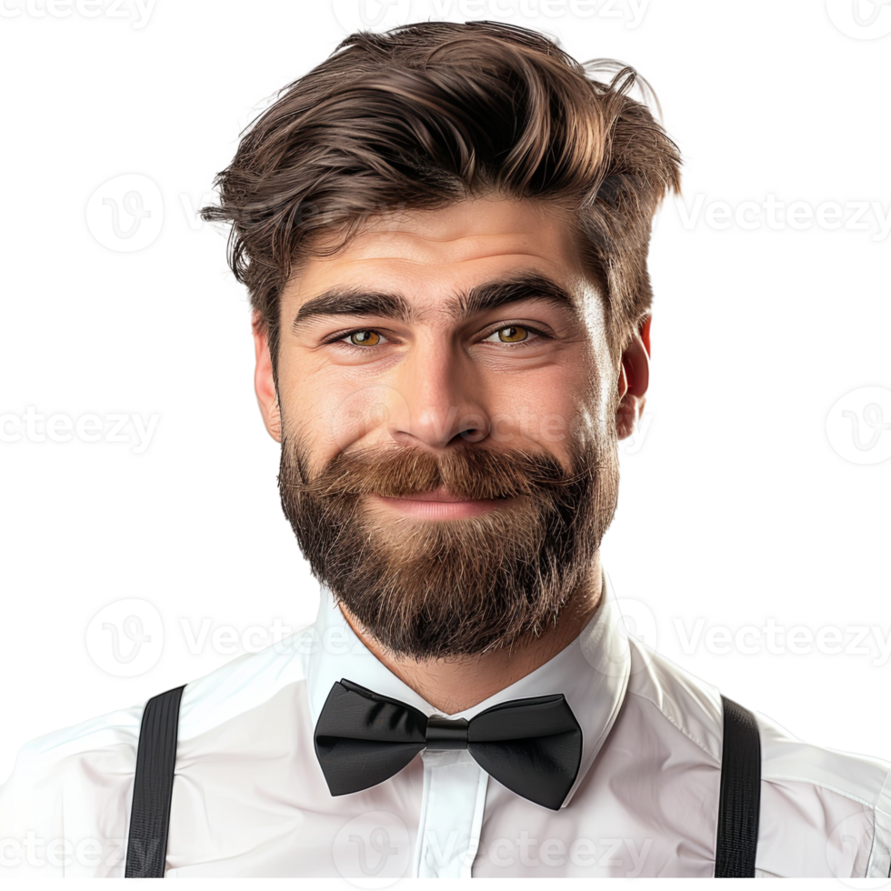 AI generated Happy young unshaven male in festive clothes has good mood png