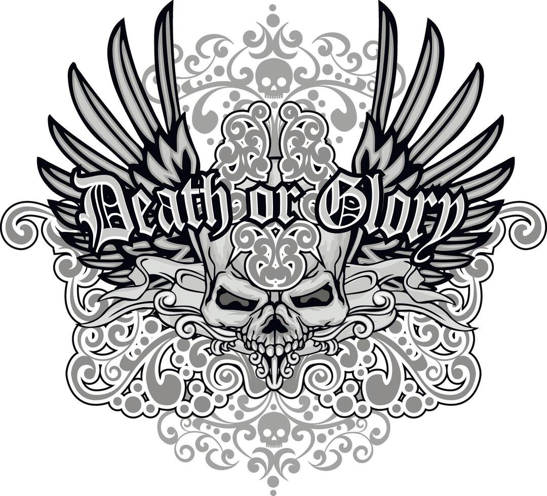 skull with wings vector