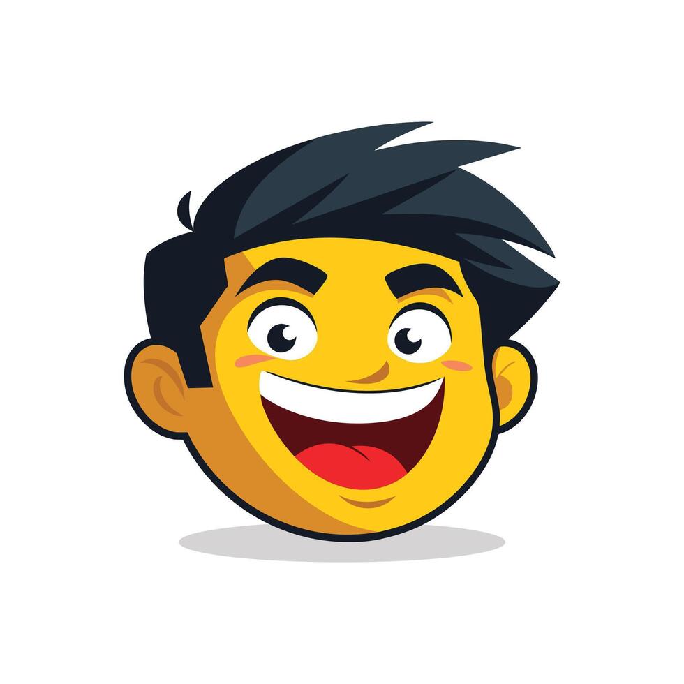 sonriendo bizco cara emoji plano vector ilustración en blanco antecedentes