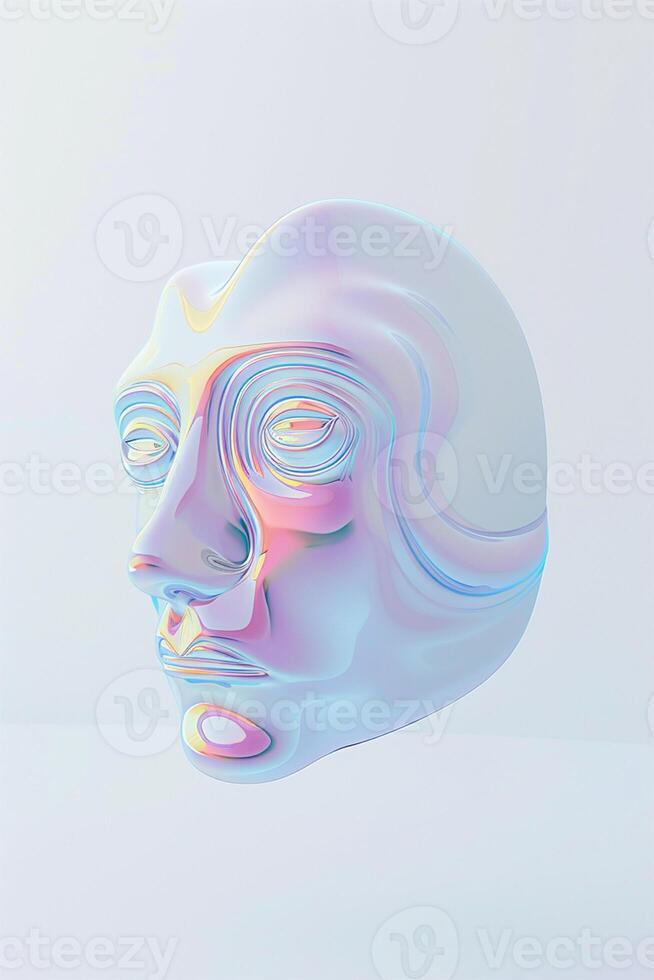 AI generated Abstract Liquid Face Illustration photo