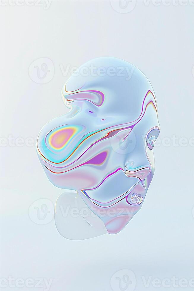 AI generated Abstract Liquid Face Artwork photo