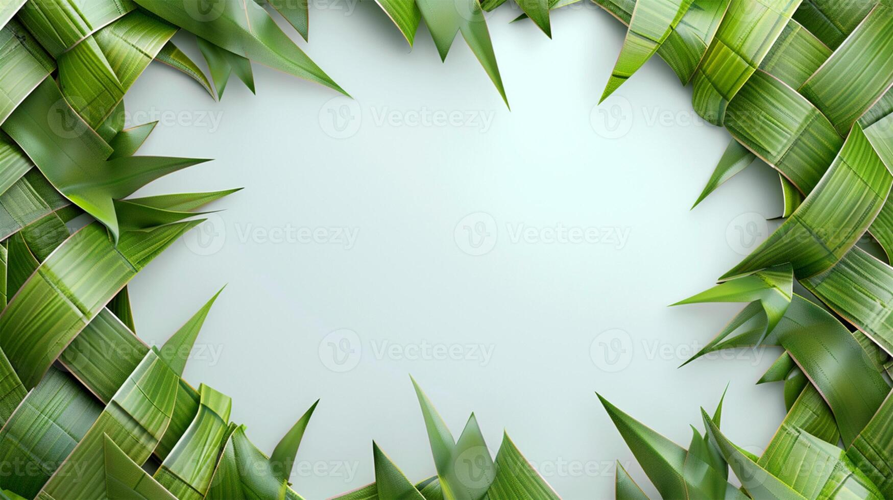 AI generated Leaf Frame Background Concept photo