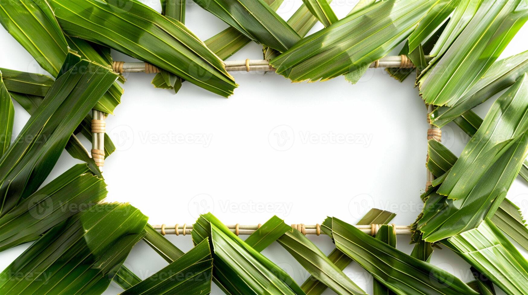 AI generated Leaf Frame Background Art photo