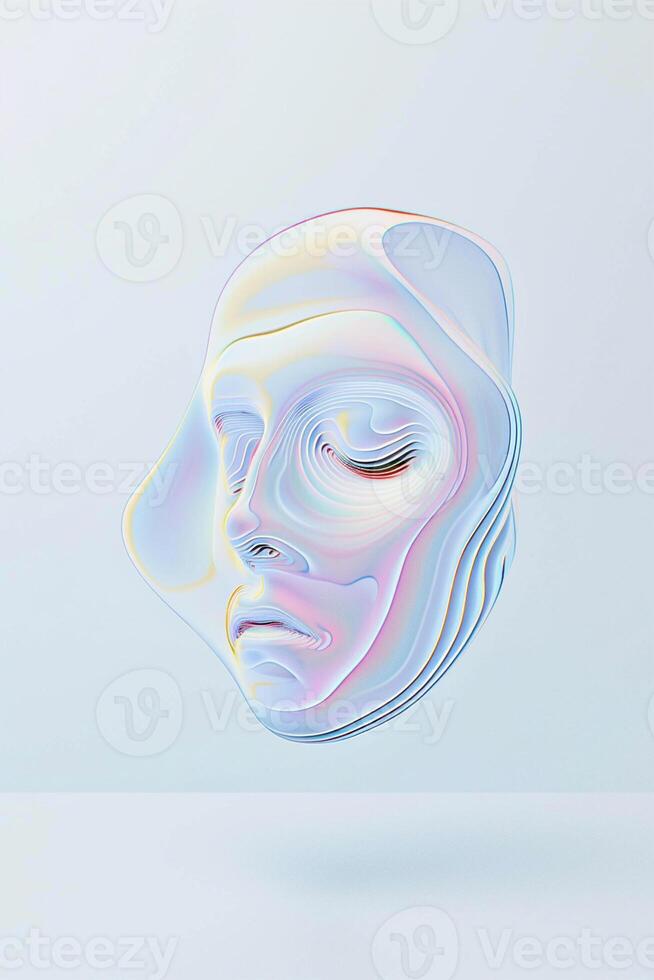 AI generated Abstract Liquid Face Conceptual Art photo