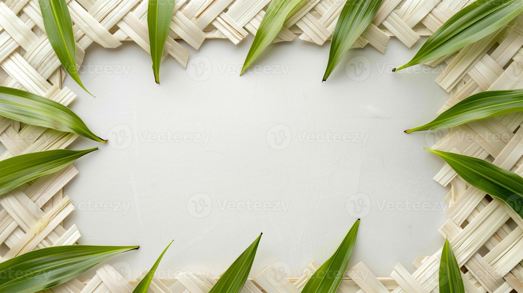 AI generated Leaf Frame Background Design photo