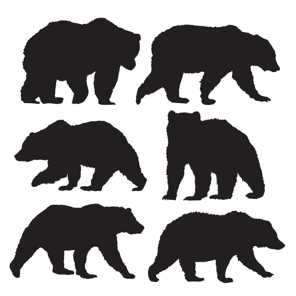 free vector silhouette bear art  illustration