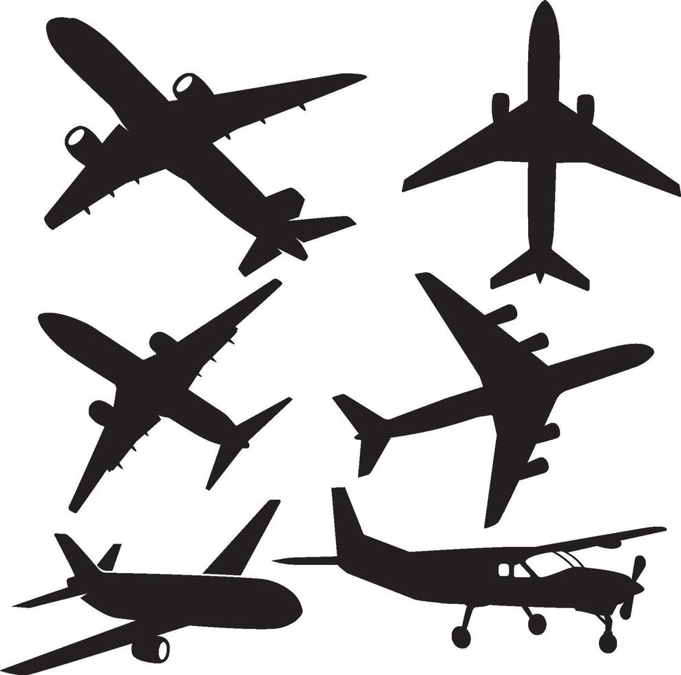 free vector silhouette plane collection