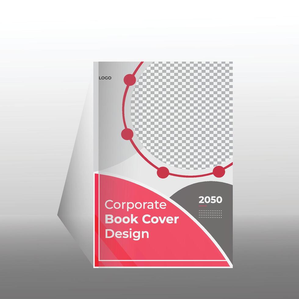 collection of modern graphic design book cover layout template with graphic elements and space for photo background in A4 size. vector