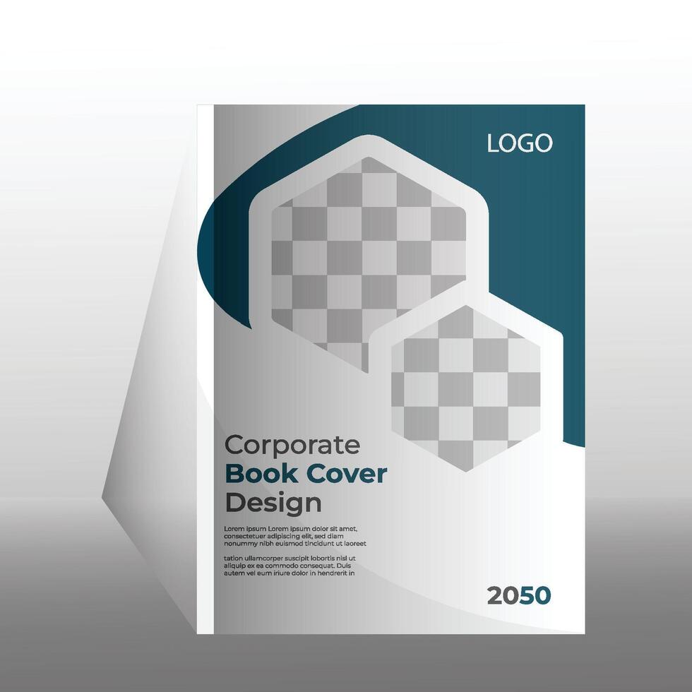 collection of modern graphic design book cover layout template with graphic elements and space for photo background in A4 size. vector