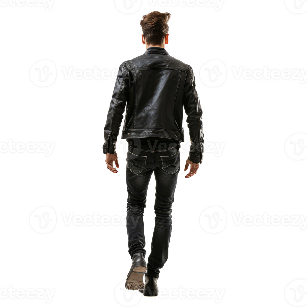AI generated Back view of fashion man png