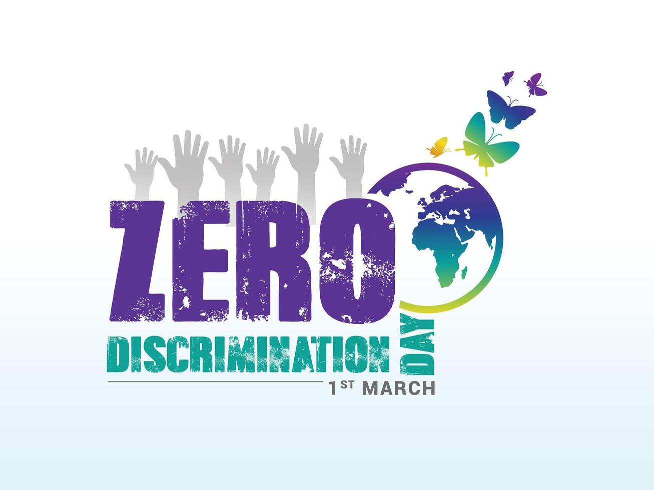 cero discriminación día 1 marzo. vector gráfico de cero discriminación día bueno para cero discriminación día celebracion, nosotros celebrar el Derecha de todos a En Vivo un lleno y productivo vida