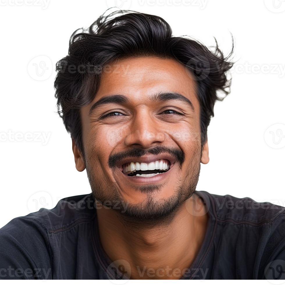 AI generated Satisfied indian guy looking at camera with a big laugh png