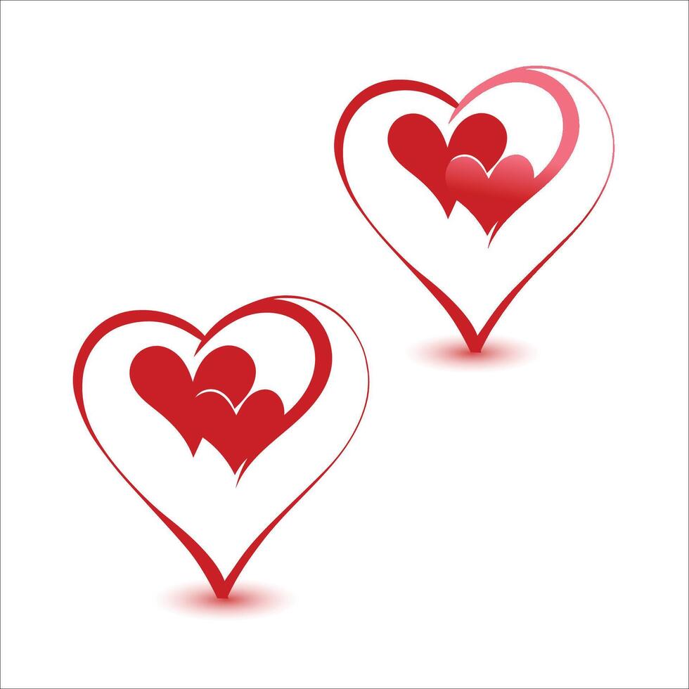 Free hearts vector with white background valentines day