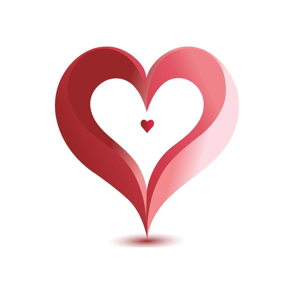 Heart on white background valentines day vector