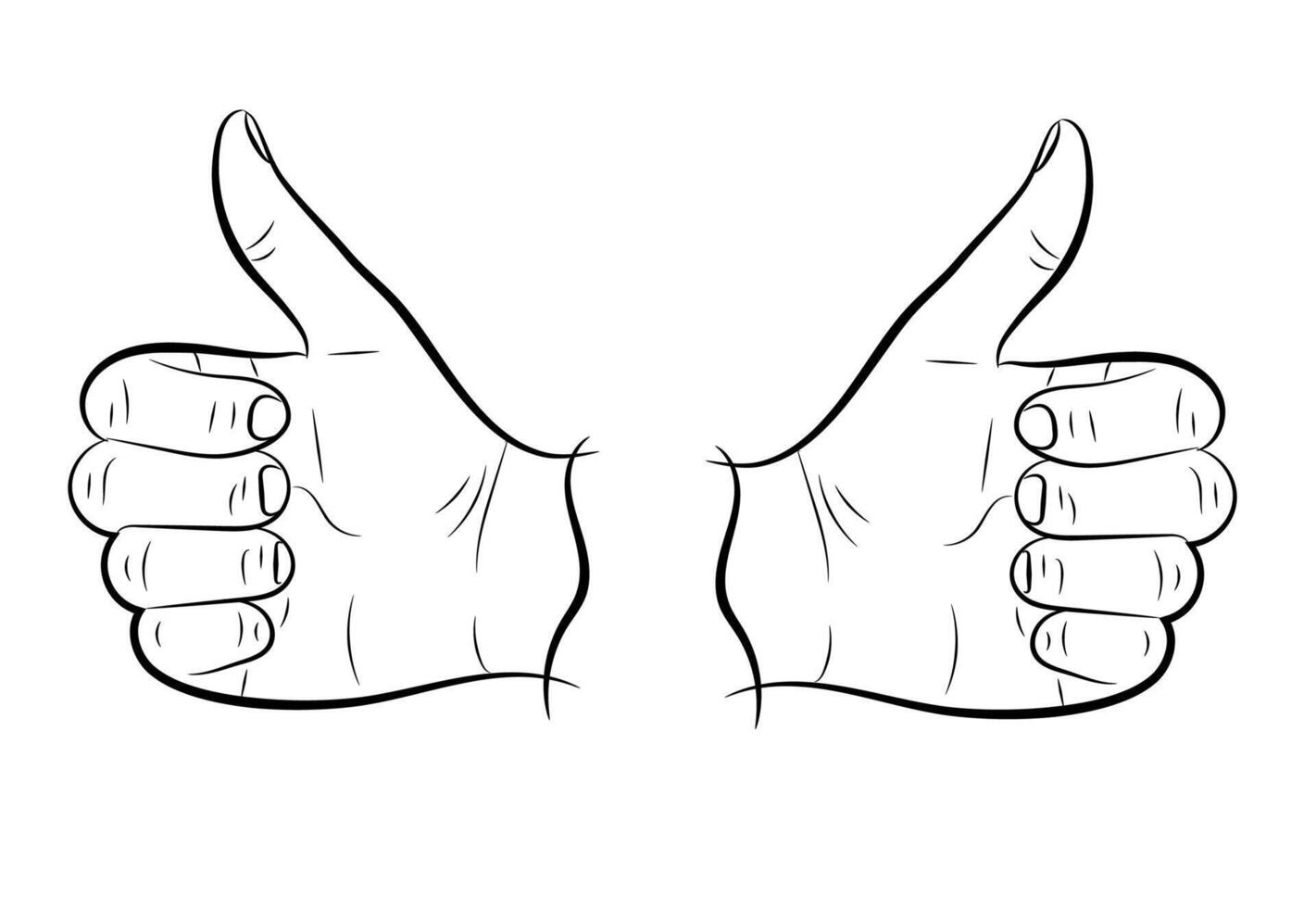 Various abstract hands, ok and thumbs up for set of character design vector illustrations. Set of hands in gestures