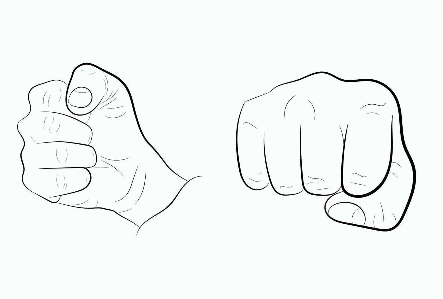 Hand gestures in pencil style on a white background. Abstract vector illustration. Communication concept. Cartoon illustration design.