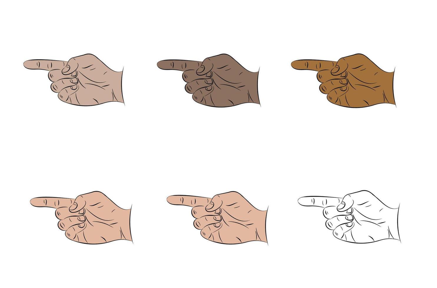 Hand gestures on a white background. Abstract vector illustration. Communication concept.Cartoon illustration design.