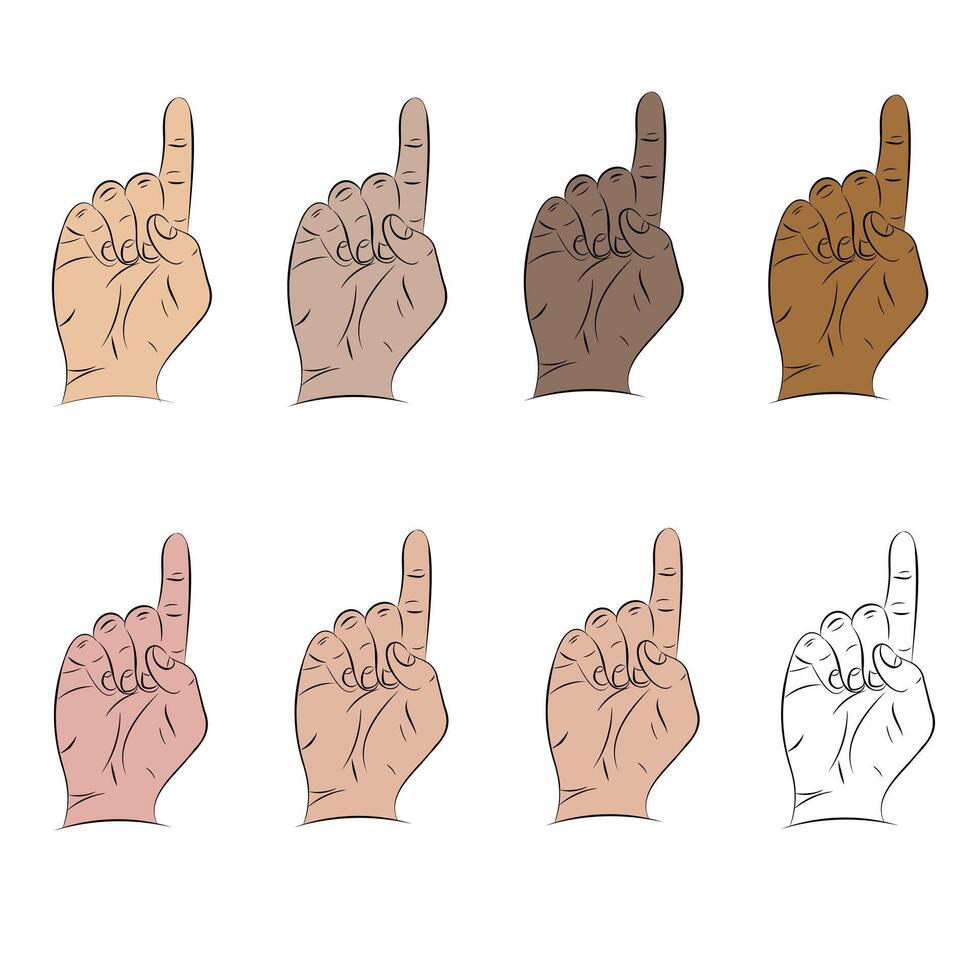 Hand gestures on a white background. Abstract vector illustration. Communication concept.Cartoon illustration design.