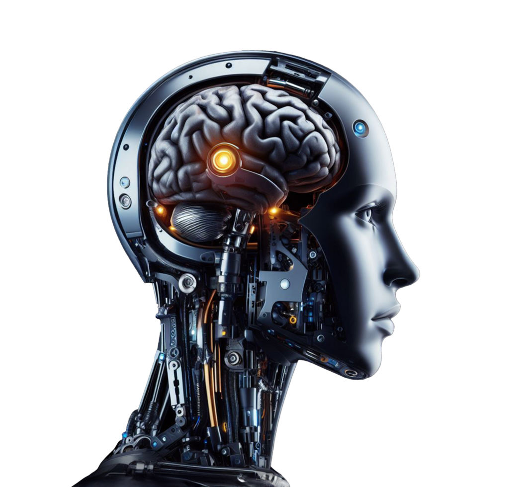 A robot with a human brain The combination of people and AI Artificial intelligence with human thinking png