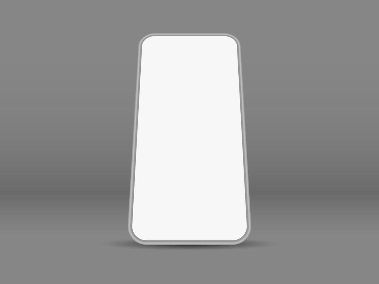 3d gray mobile smartphone realistic on dark gray background. Vector illustration