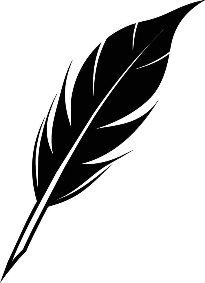 a black and white feather on a white background vector