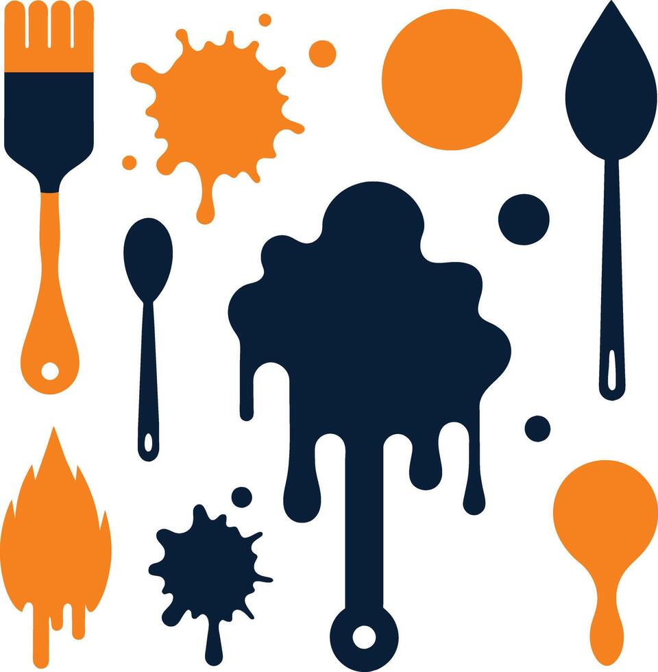 paint brushes and spatulas vector