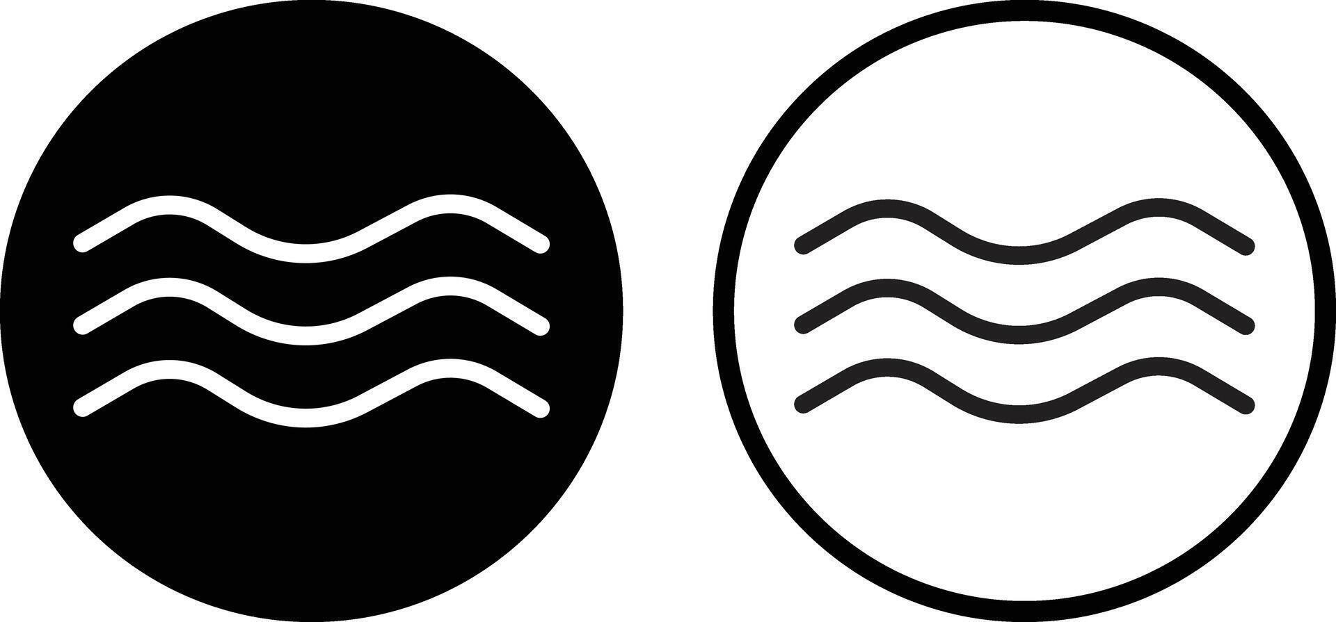 Waves icon set in two styles . Sea wave icon . Ocean wave icon vector