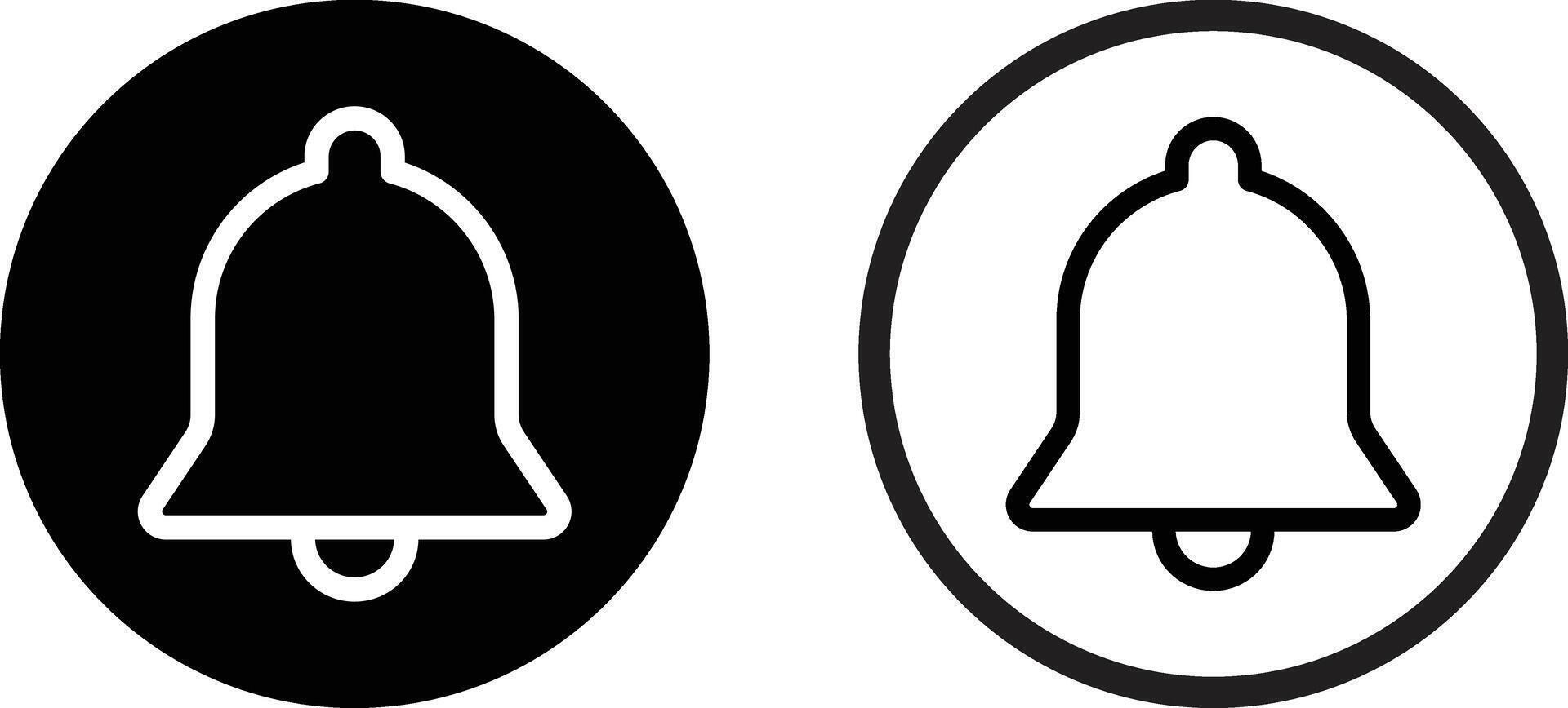 alarma icono conjunto en dos estilos aislado en blanco antecedentes . notificación icono vector . campana icono