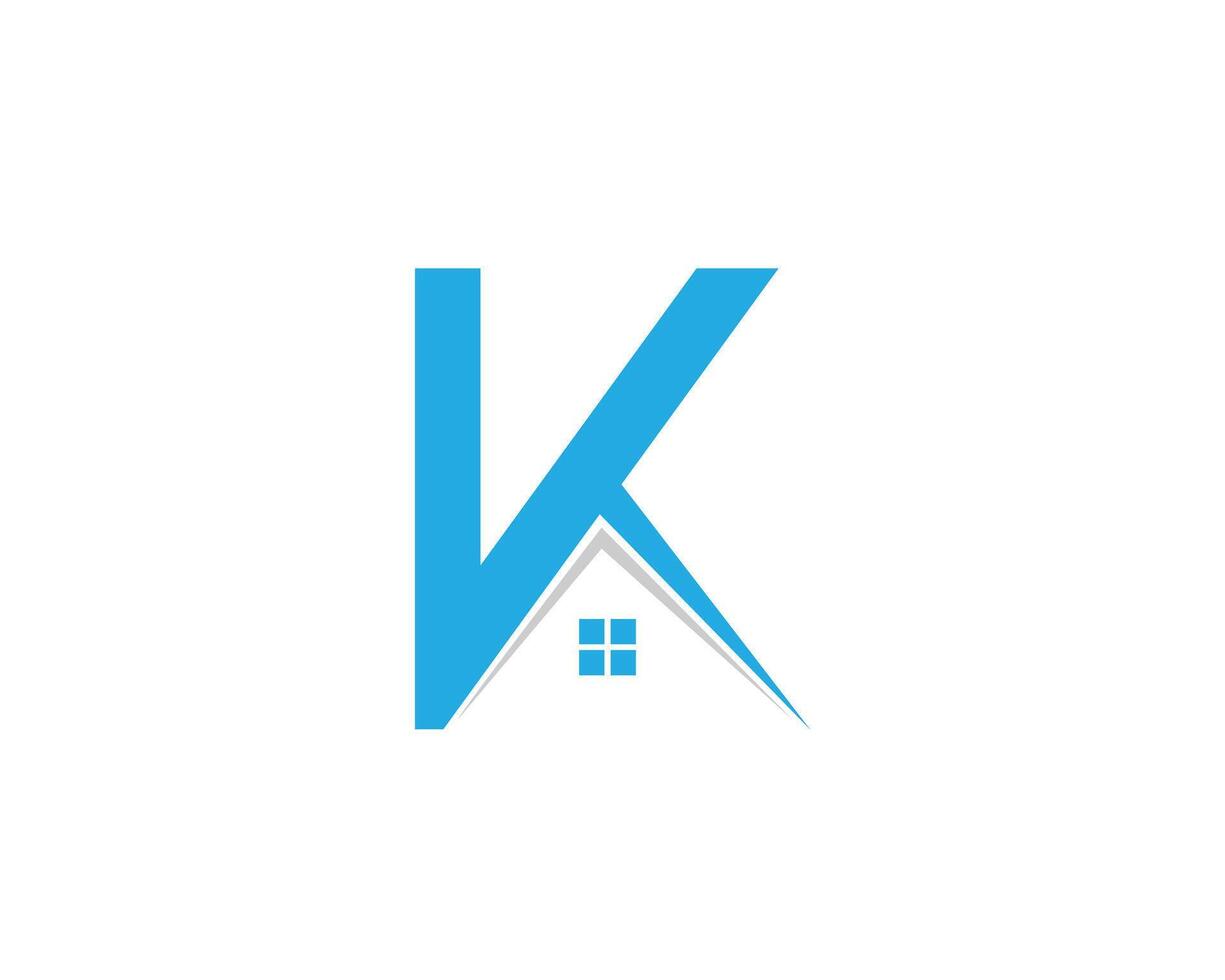 K Home Initial Logo Design Template vector