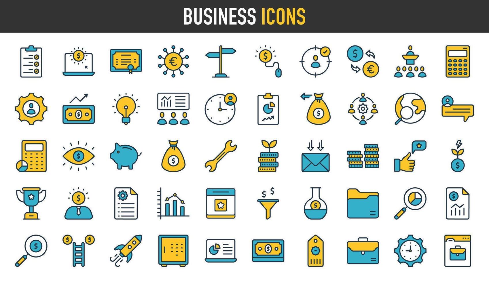 negocio iconos negocio y Finanzas web iconos dinero, banco, contacto, trabajo en equipo, humano recursos, reunión, camaradería, éxito, reunión, trabajo grupo, infografía. icono recopilación. vector