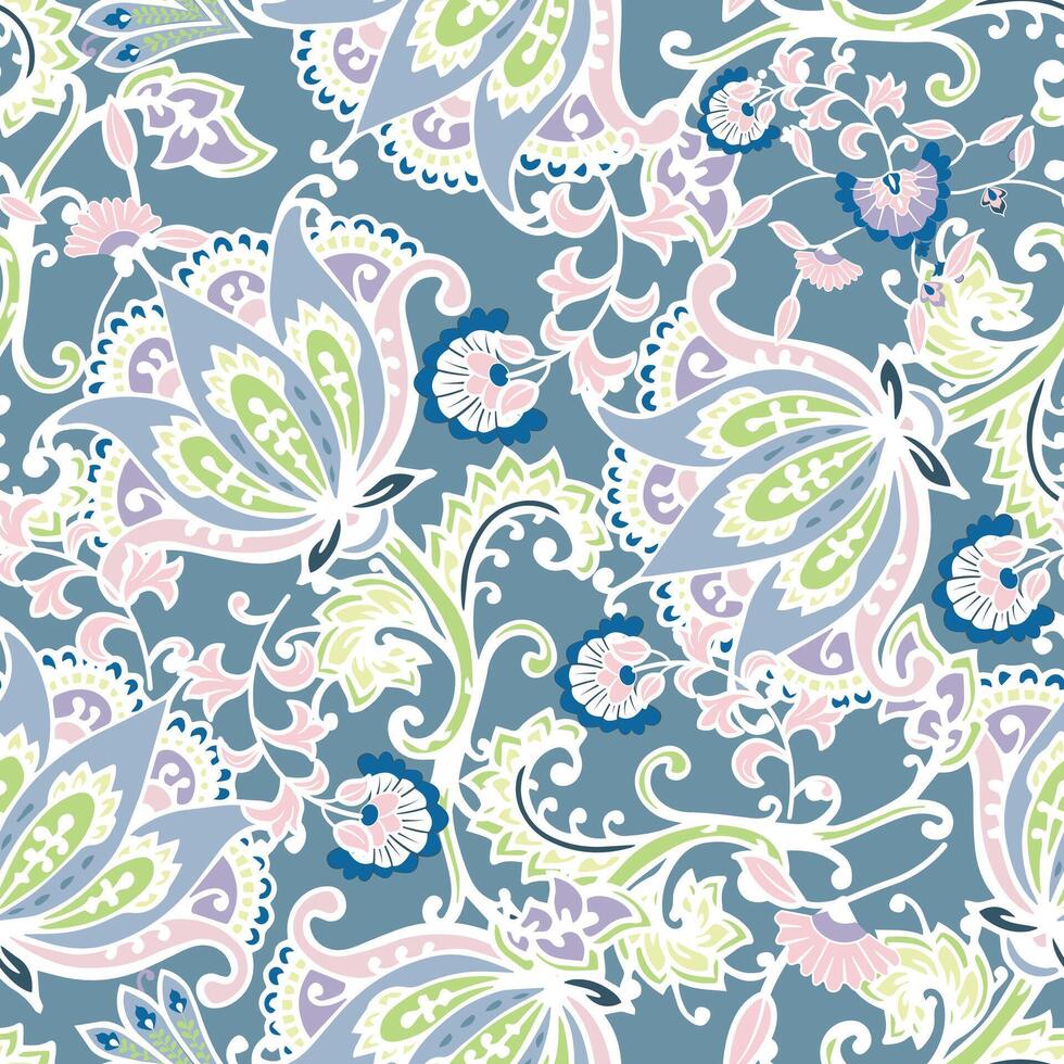 Traditional ornamental floral paisley seamless pattern vector
