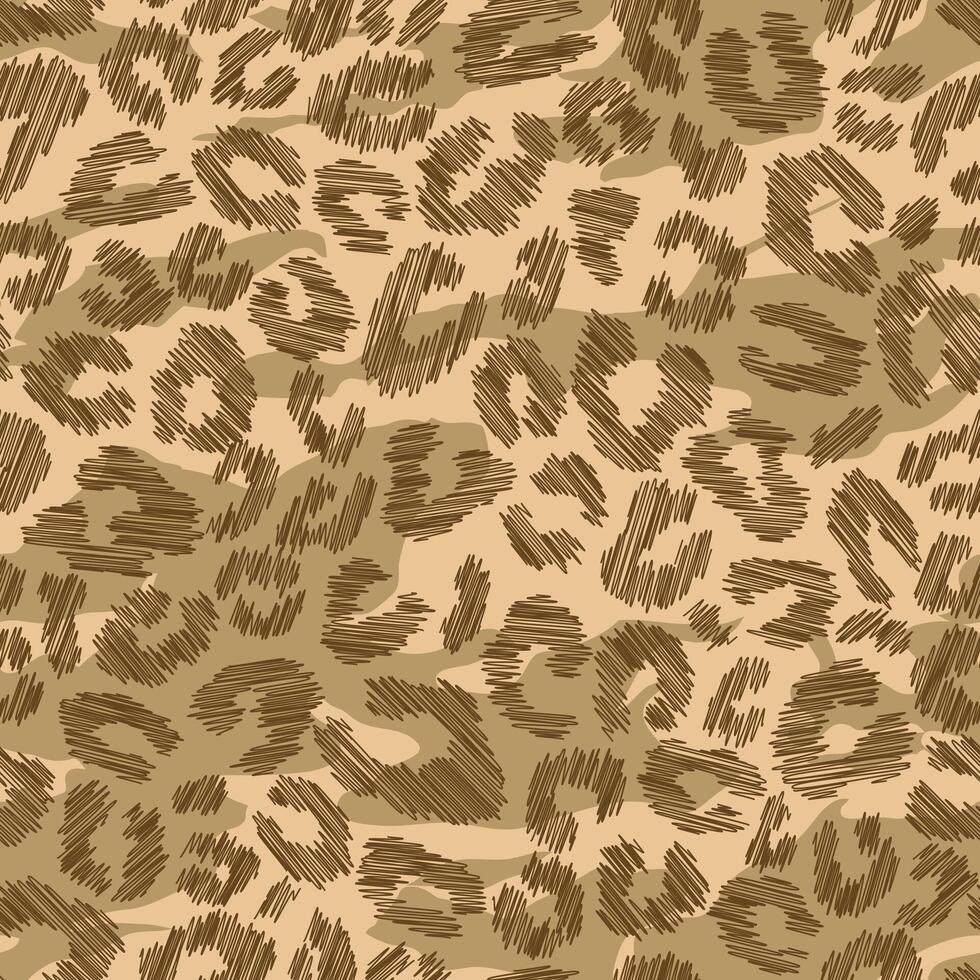 Scribble animal skin print camouflage seamless pattern vector