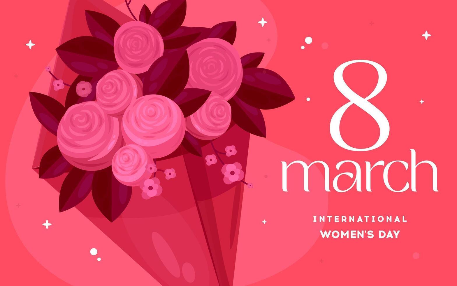 International women's day banner with flowers 8 march vector