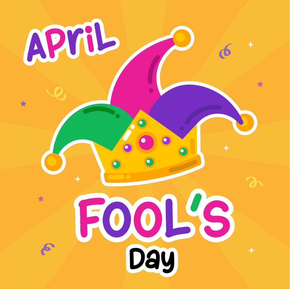 April fools day greeting card vector