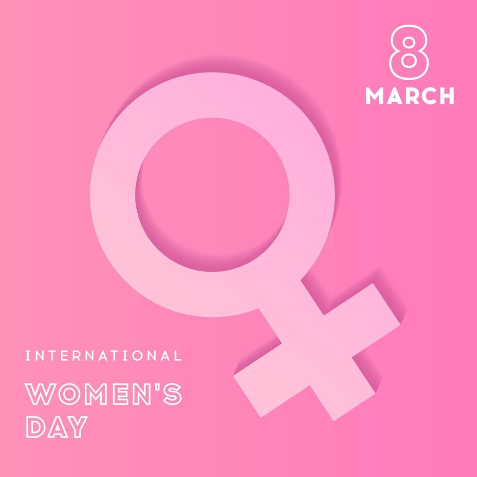 internacional De las mujeres día saludo tarjeta con género símbolo vector