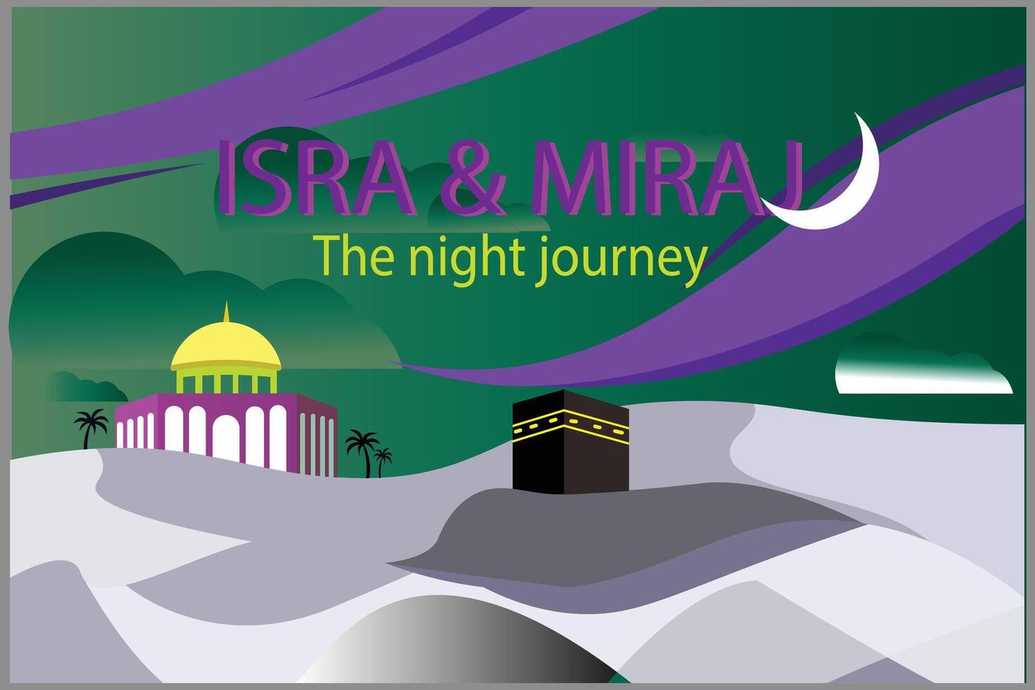 isra Miraj Background blue pink vector