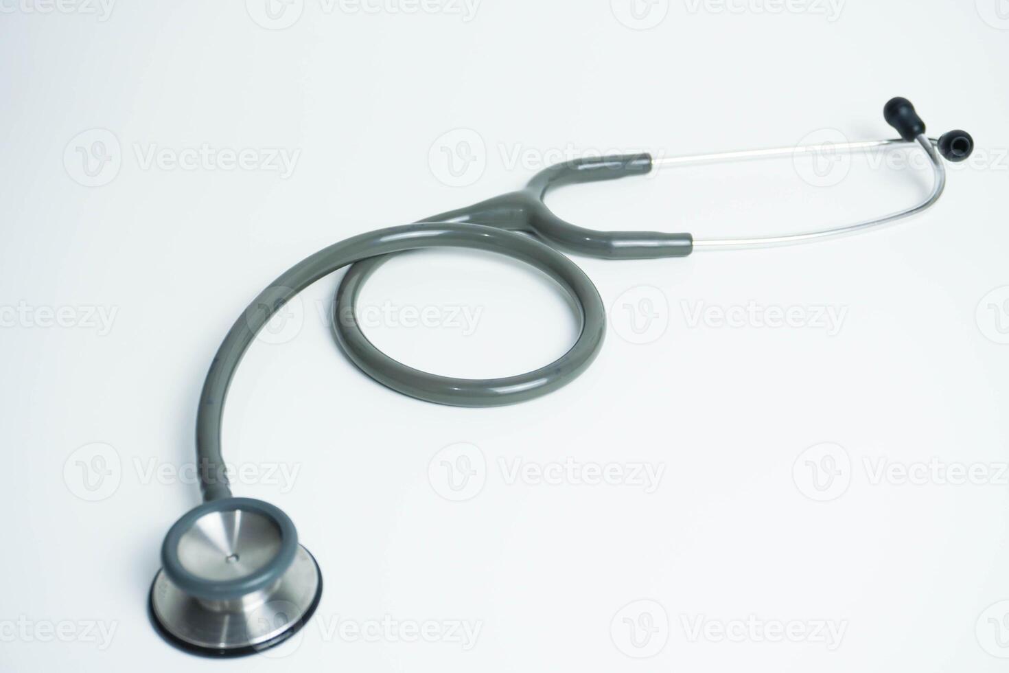 closeup Stethoscope isolated on white background. Medical tool. Health care concept photo