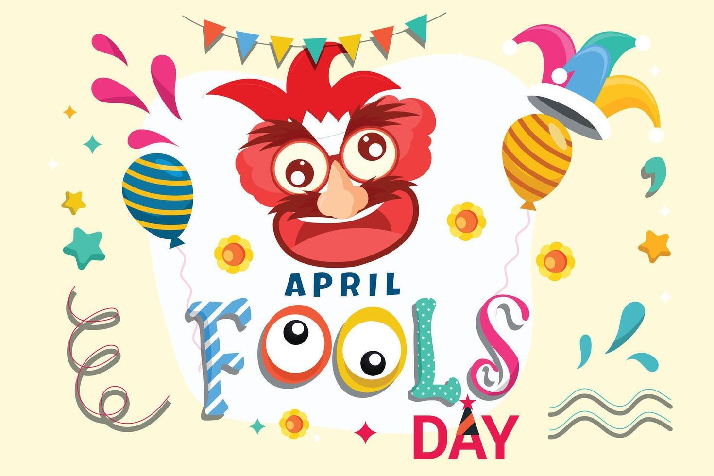 April fools day illustration vector