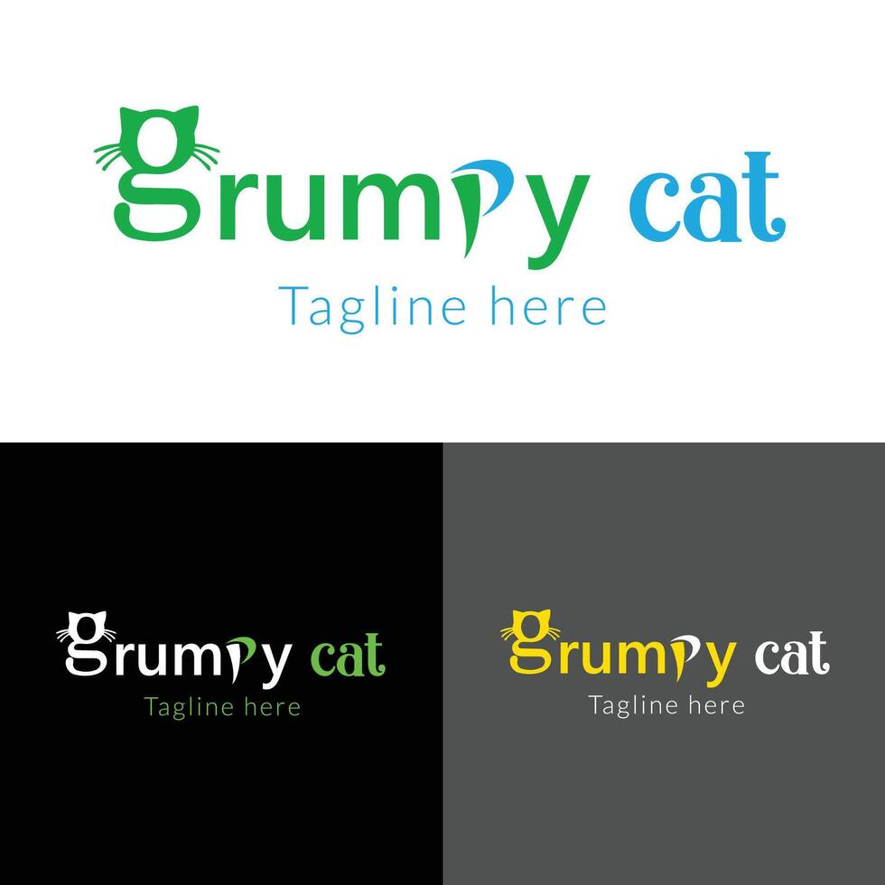 Pet cat shop animal logo template vector