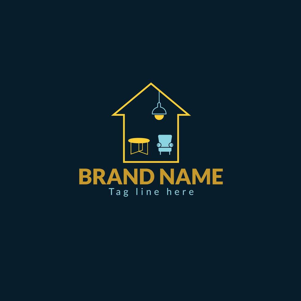 Home decorate logo, Interior design logo. vector