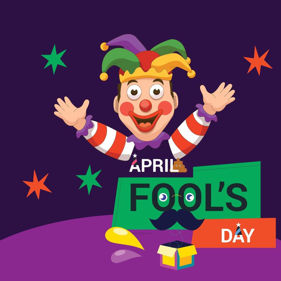 April fools day illustration vector