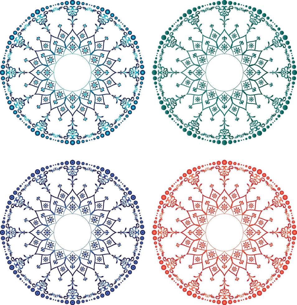 Decorative gradient mandala on white background vector