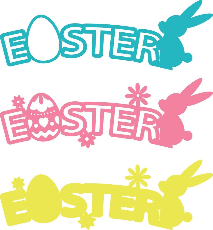 Easter Decorative Template with Bunny vector